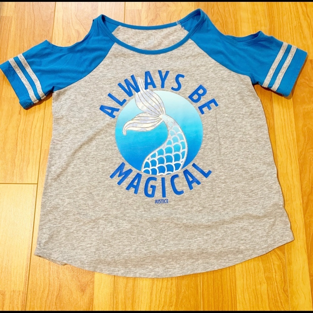 2x$10🎉Justice Active Blue and Gray Tee S16